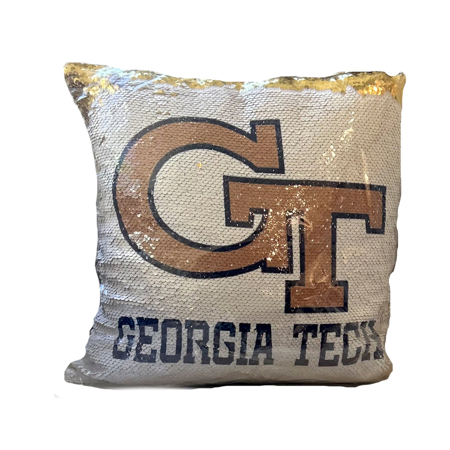 Collegiate Sequin Pillows Georgia Tech