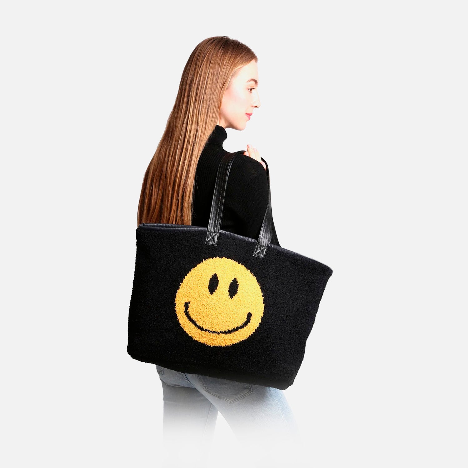 Comfyluxe Black Comfy Luxe Smile Tote Bag – LuxuryLashBeauty