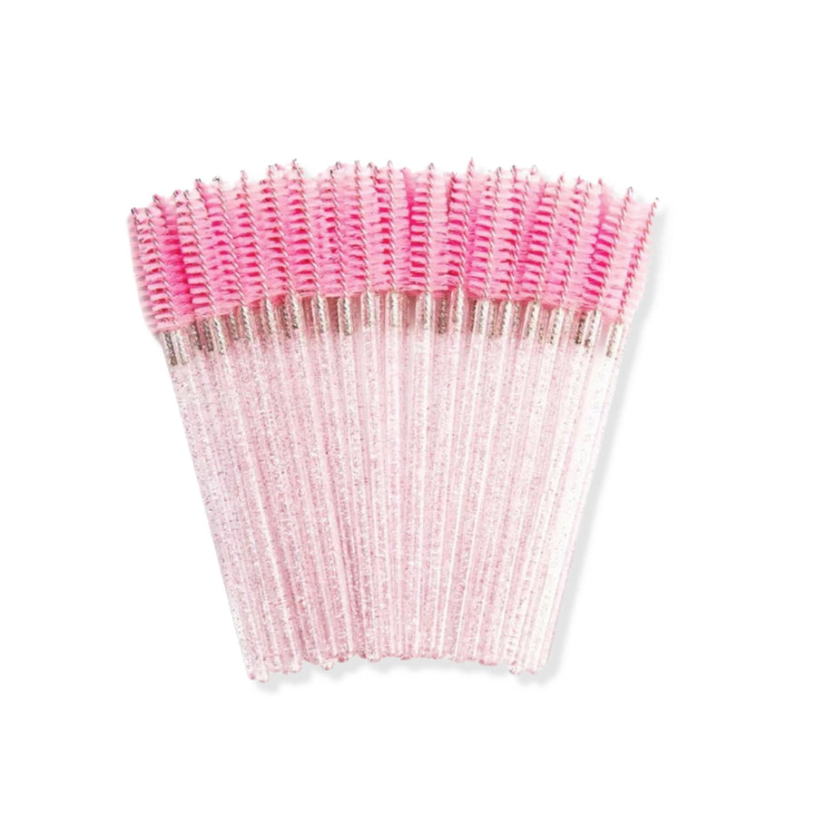 Mascara Pink Glitter Wands Black 50 Pack