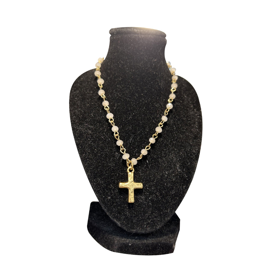 Pearls & Cross Necklace