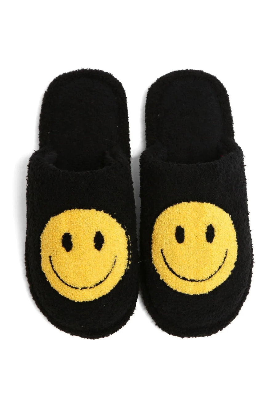 Comfyluxe Black Smiley Slide Slippers