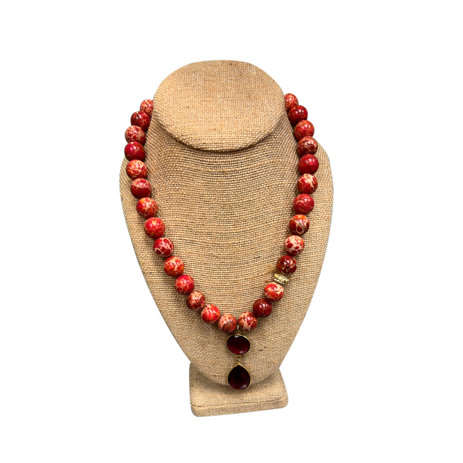 RED Agathe Beads Necklace
