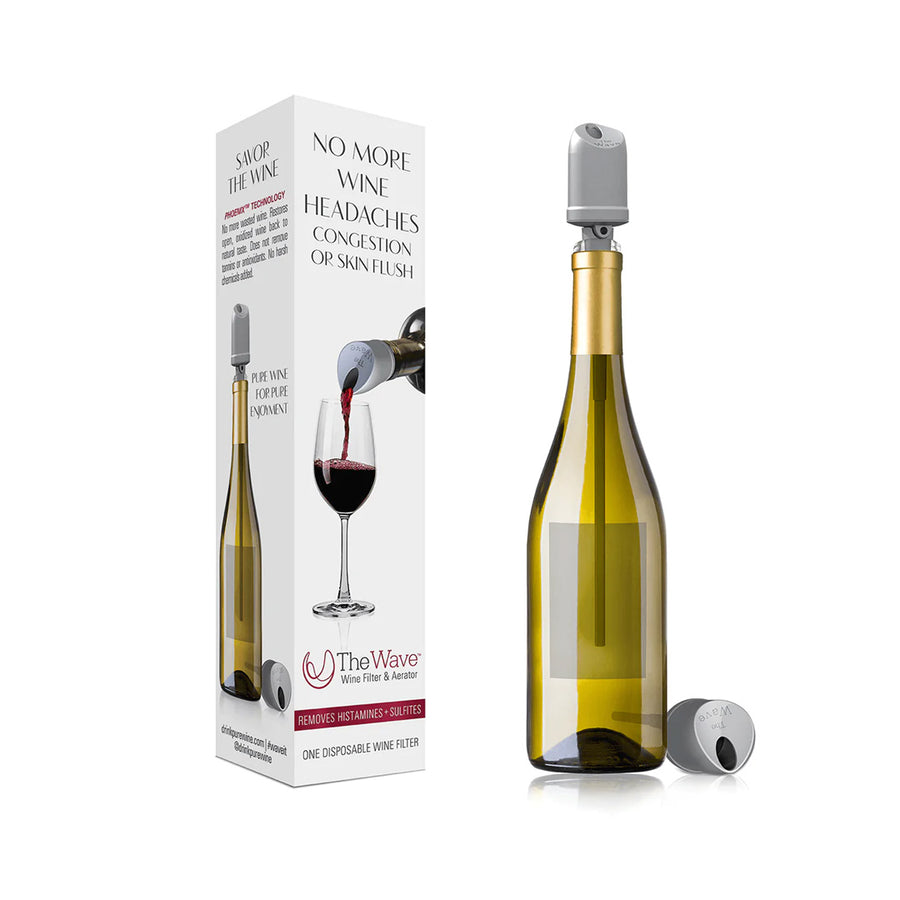 PureWine - The Wave Bottle Spout Pourer, Purifier & Aerator Pack of 2